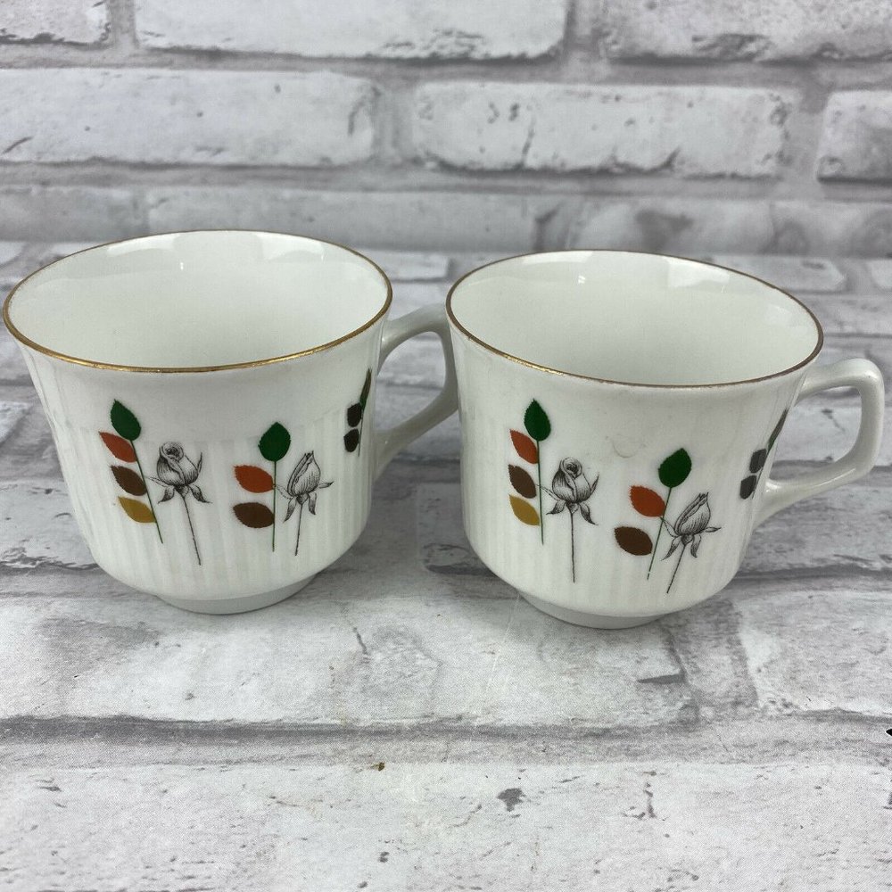 Bareuther Waldsassen Rosebud Leaves Coffee Mug Cup